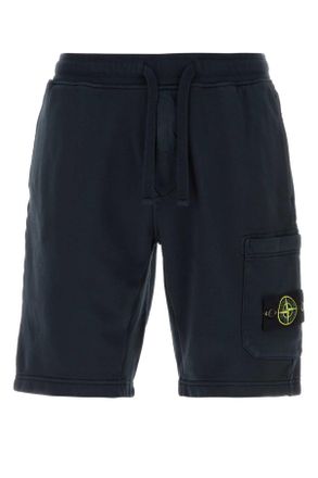 Stone Island Midnight Blue Cotton Bermuda Shorts