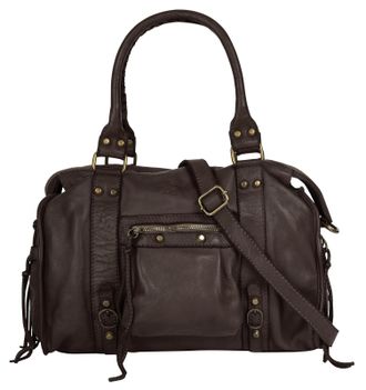 Samantha Look Shopper SAMANTHA LOOK, Damen, Gr. B/H/T: 34cm x 27cm x 12cm onesize, braun, Leder, vintage, Taschen Shopper, echt Leder, Made in Italy