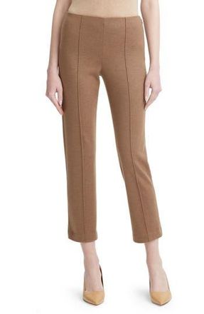 Vince Cozy Stitch Pintuck Wool Blend Crop Pants in Ristretto at Nordstrom Rack, Size 12