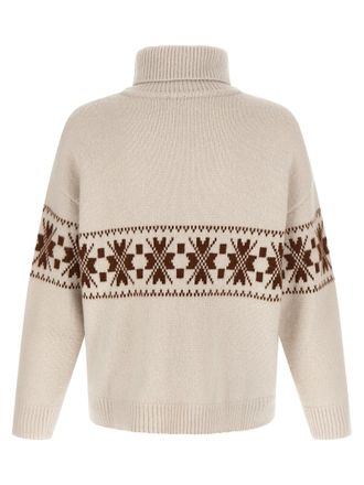 Kiton Geometric Jacquard Wool Sweater - White