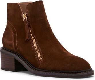 Blondo Lilani Waterproof Block Heel Bootie in Chocolate Suede at Nordstrom, Size 5.5