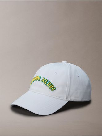 Calvin Klein Womens Embroidered Logo Baseball Cap - White