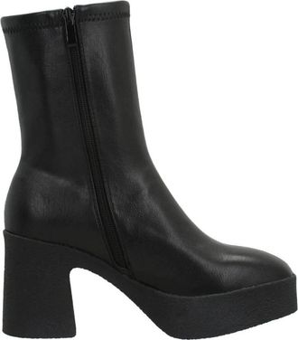 Noa Harmon Stijlvolle enkellaarsjes met hak en rubberen zool - Dames - Laarzen met Hak - Zwart - 41 EU - Schoenen