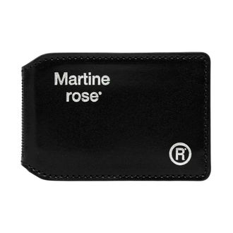 Martine Rose Accessoires, unisex, Zwart, ONE Size, Leer, Logo-Foil Embossed Leather Card Holder