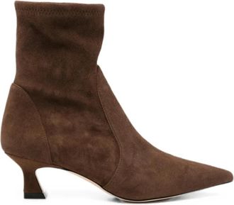 Stuart Weitzman Vinnie Boot - Dames - Laarzen met Hak - Bruin - 39 EU - Leer - Schoenen