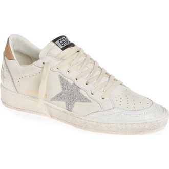 Golden Goose Ball Star Low Top Sneaker in White/Crystal/Beige at Nordstrom, Size 8Us