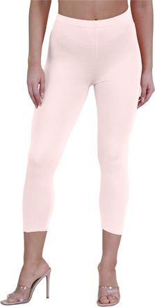 Janisramone Womens Ladies New Plain Stretchy 3/4 Leggings Workout Tight Gym Cropped Capri Active Pants Nude