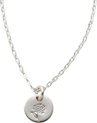 Made by Mary October Birth Flower Necklace in Silver at Nordstrom, Size Medium