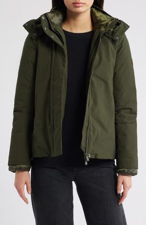 Save The Duck Elaine Waterproof Hooded Jacket in Land Green at Nordstrom, Size 4