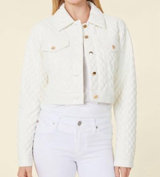 Dolce Cabo Womens Vegan Leather Quilted Jacket In White