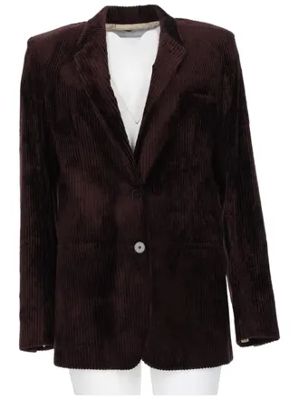 Alysi Rich Brown Corduroy Single-Breasted Jacket