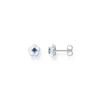 Thomas Sabo Thomas Sabo Ohrstecker Blume mit blauem Stein Silber blau H2269-496-1