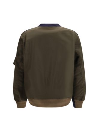 sacai Contrast-Panel Cotton-Nylon Sweatshirt - Navy
