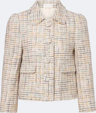 Shushu/Tong Checked cotton-blend cropped jacket