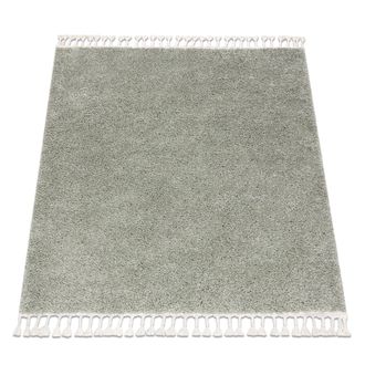RugsX Rugsx - Alfombra Berber Cuadrado 9000 Verde Franjas Bereber Marroqu&iacute; Shaggy Green 160x160 Cm