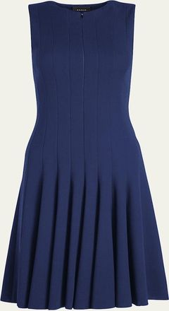 Akris Sleeveless Zip-Front Seamed A-Line Dress