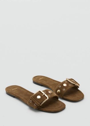 Mango Sandali pelle fibbia sabbia - Donna - 35 - MANGO