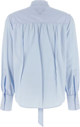 Prada Lavalli&egrave;re Collar Shirt - Blue