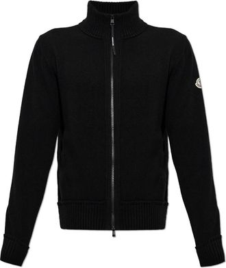 Moncler Wol cardigans met logo - Heren - Vesten - Zwart - M - Wol - Truien & Vesten