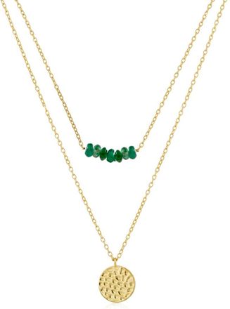 Liv Oliver 18K Plated 1.20 Ct. Tw. Emeralds (Treated) Necklace