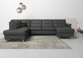 HOME AFFAIRE Wohnlandschaft »Palmera U-Form, B: 308 cm« optional Bettfunktion & Bettkasten, Federkern