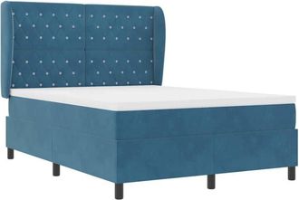 vidaXL Vidaxl - Cama Tipo Box Spring Azul Oscuro 140 X 190 Cm Terciopelo