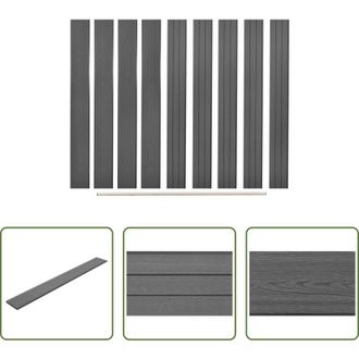 vidaXL Pannelli in WPC - Pannelli di Ricambio per Recinzione 9 pz in WPC 170 cm Grigi