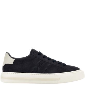 Hogan Leather Contrast Heel Sneakers