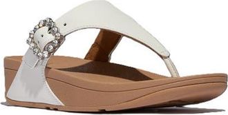 FitFlop Lulu Crystal Buckle Toe Post Sandal in Urban White at Nordstrom, Size 11