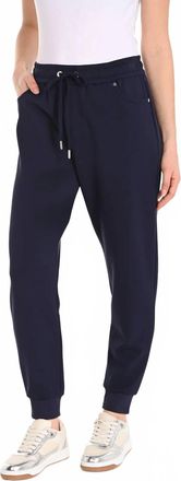 Frank Lyman Design Drawstring Ankle Pant In Midnight Blue