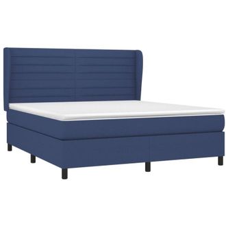 vidaXL Vidaxl - Cama Box Spring Con Colch&oacute;n Tela Azul 160x200 Cm