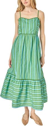 English Factory Striped Cotton Maxi Dress in Green/blue Stripe at Nordstrom, Size X-Large