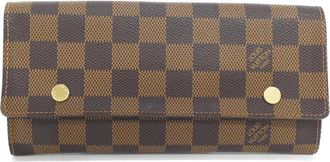 Louis Vuitton Brown Coated Canvas Long Wallet (Tri-Fold) (Pre-Owned)