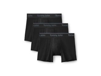 Tommy John Second Skin Modal 4 Boxer Brief 3-pack Mens Underwear Black : SM (28-30 Waist), Elastane/Modal