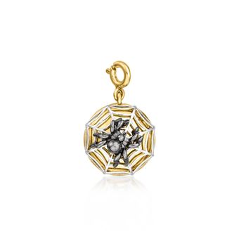 Ross-Simons Sterling Silver and 18kt Gold Over Sterling Spider Web Charm
