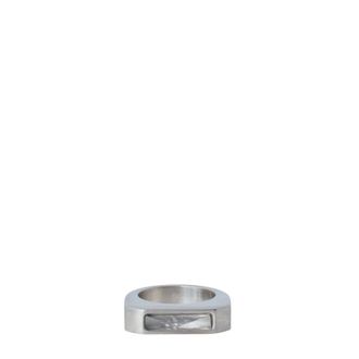 Rick Owens Rings, female, Gray, Size: 58 MM Pyramid Palladium Brass Ring