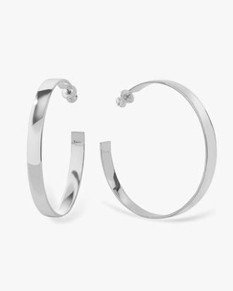 Melinda Maria Womens Atlas Hoops Earrings In Silver