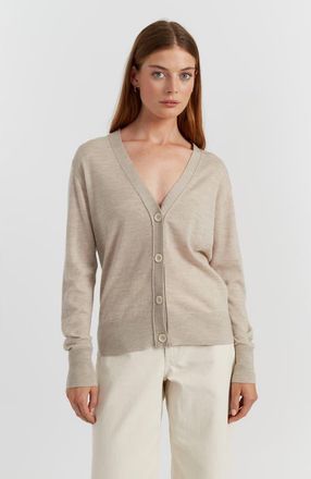 Chinti and Parker Pure Merino Cardigan in Oatmeal at Nordstrom, Size X-Large