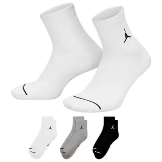 Nike Jordan Mens Every Day Cushioned Ankle 3 Pack - White/Grey Size L