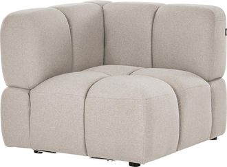 Beliani M&oacute;dulo Esquinero De Sof&aacute; Modular Seccional 1 Plaza Tapizado En Tela Beige Maksaberg