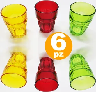 Trade Shop Trade Shop - Set 6 Bicchieri Costa Sweet Colorati Vetro Bevanda Caffe Liquore Chupitos Shot