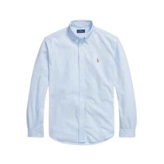 Ralph Lauren Gebreid Oxford overhemd - Heren - Casual Overhemden - Blauw - M - Katoen - Overhemden