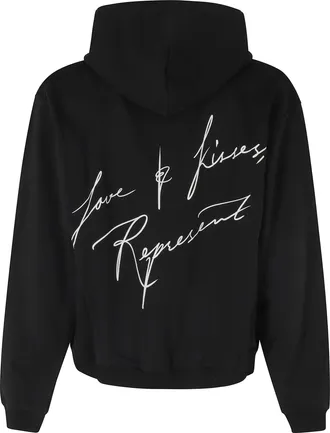 Represent Love And Kisses Print Oversized Zip-Through Hoodie