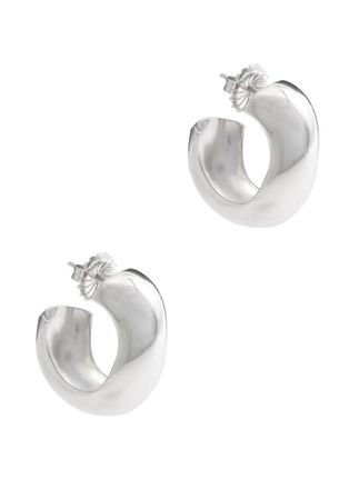 Agmes Medium Celia Sterling Silver Hoop Earrings - One Size