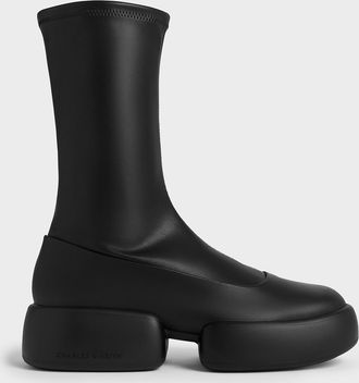Charles & Keith Jamie Side-Zip Platform Calf Boots