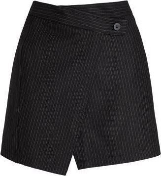 8 by YOOX PINSTRIPED COTTON TWILL MINI SKIRT