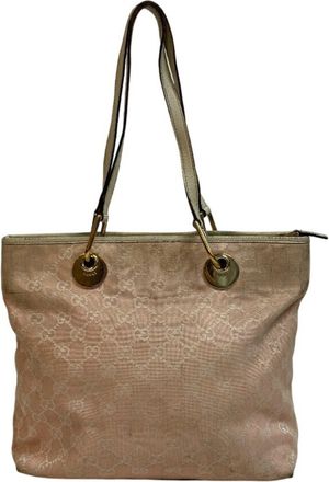 Gucci White Canvas Tote Bag (Pre-Owned)