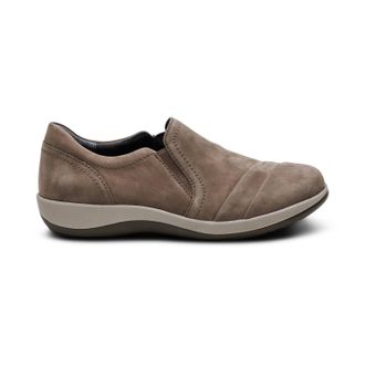 Aetrex Womens Helena Arch Support Slip On Shoes In Warm Grey