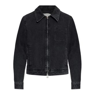 Ami Denim Jackets, male, Black, Size: XS Denim Jacket With Pockets