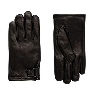 A|X Armani Exchange Accessoires, Heren, Zwart, L, Leer, Buckle Strap Gloves
